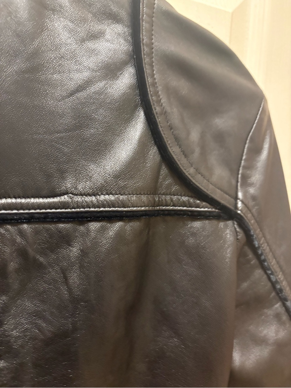 Anna Sui Black 100% Leather Zip Front Jacket Women’s Small Moto Designer - Picture 15 of 16